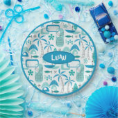 MCM Hawaiian Village – Blue Papieren Bordje (Feest)