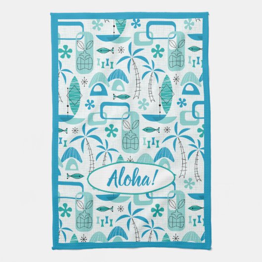 MCM Hawaiian Village - Blue Theedoek (Verticaal)