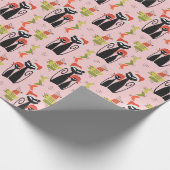 MCM Kerst Kat Wrapping Papier Zwart Atomic Kat (Hoek)