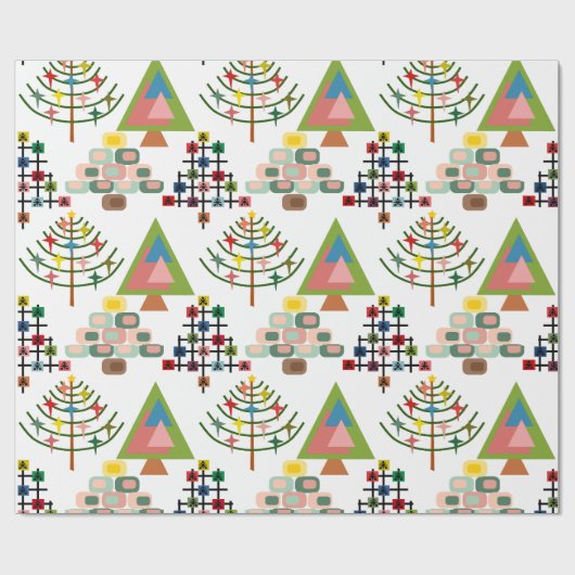 MCM Kerstbomen Cadeaupapier (Vlak)