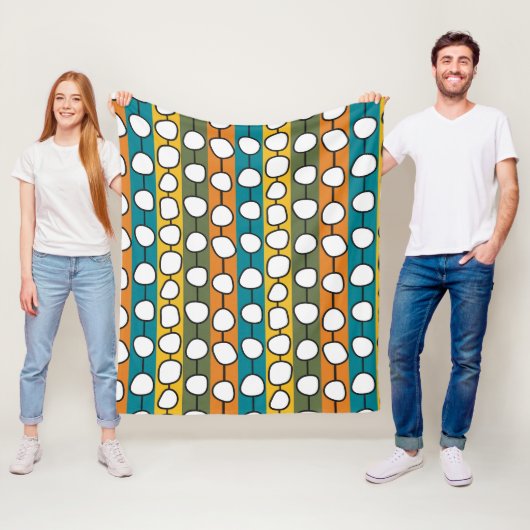 MCM kleurrijke lijnen Fleece Deken (In situ)
