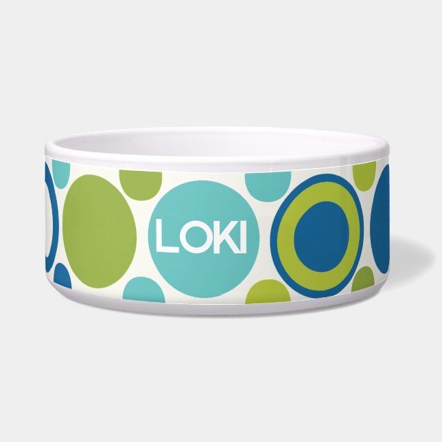 MCM Limoen en Aqua Bubble Pet Voerbakje (Voorkant)