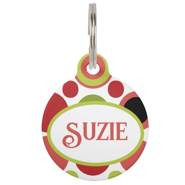 MCM Limoen en Pink Bubble Huisdierpenning (Voorkant)