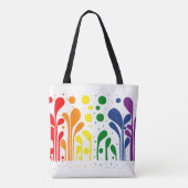MCM Lollipop Floral Rainbow-kleur Tote Bag (Achterkant)