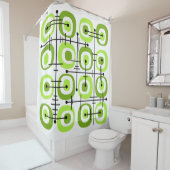 MCM Mideeuw Abstract Patroon Chartreuse Douchegordijn (In situ)