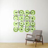 MCM Mideeuw Abstract Patroon Chartreuse Wandkleed (In situ)