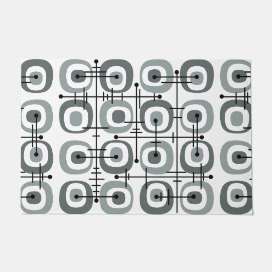 MCM Mideeuw Abstract Patroon Grijs Deurmat (Voorkant)
