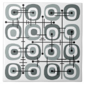 MCM Mideeuw Abstract Patroon Grijs Tegeltje (Voorkant)