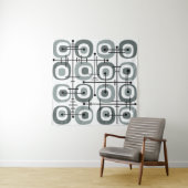 MCM Mideeuw Abstract Patroon Grijs Wandkleed (In situ)