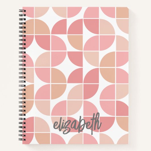 MCM Mod Circles Patroon mauve en blush roze Notitieboek (Voorkant)