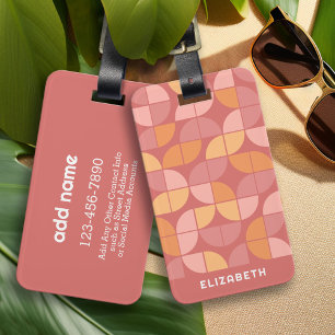 MCM Mod Circles Patroon roos blush roze crème Bagagelabel