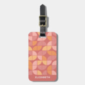 MCM Mod Circles Patroon roos blush roze crème Bagagelabel (Voorkant verticaal)