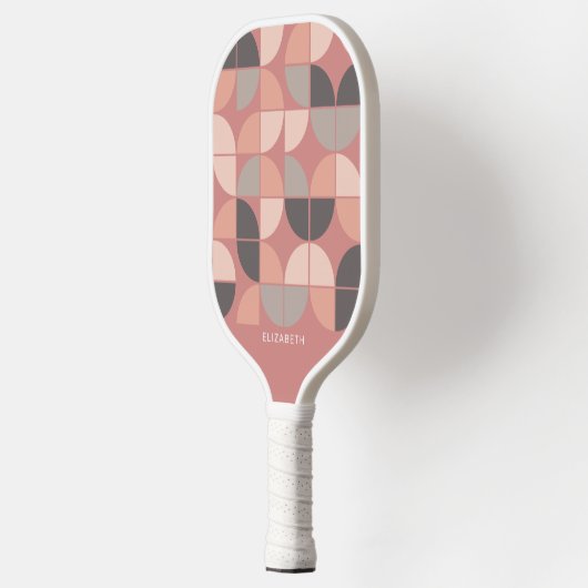 MCM Mod Circles Patroon roos goud, wazig roze grij Pickleball Paddle (Links)