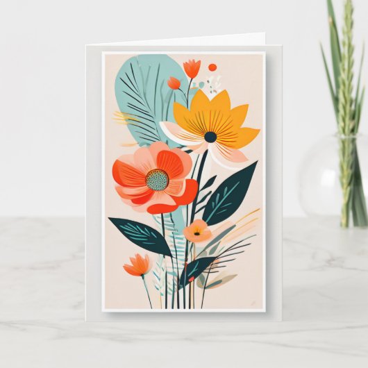 MCM Modern Art Boeket Verjaardag Kaart (Voorkant)