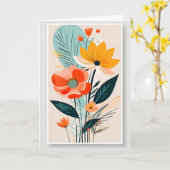 MCM Modern Art Boeket Verjaardag Kaart (Gele Bloem)