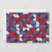 MCM Modern Pattern Red Blue Afstuderen Foto Kaart (Achterkant)