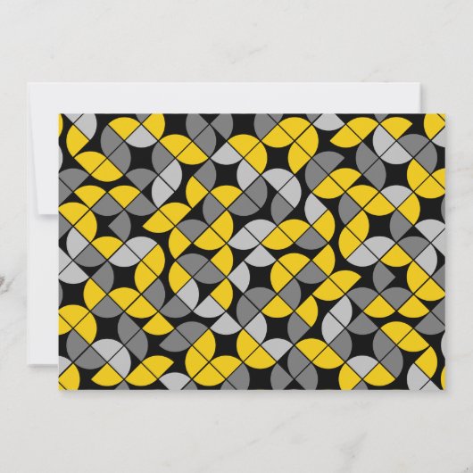 MCM Modern Pattern Yellow Black Afstuderen Foto Kaart (Achterkant)