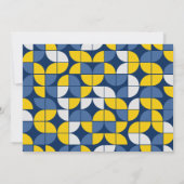 MCM Modern Pattern Yellow Blue Afstuderen Foto Kaart (Achterkant)