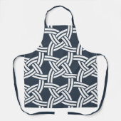 MCM Navy Blue Mid-Century Modern Circle Patroon Schort (Voorkant)