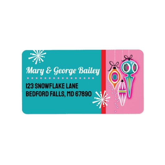 MCM Ornamenten Kerst Kaart Adresetiketten 2 Etiket (Voorkant)