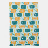 MCM-patroon voor atoomtijdperk in Aqua, Oranje, Bl Theedoek (Verticaal)