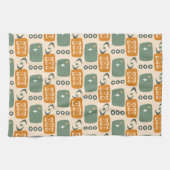 MCM-patroon voor atoomtijdperk in groen, Oranje, c Theedoek (Horizontaal)