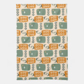 MCM-patroon voor atoomtijdperk in groen, Oranje, c Theedoek (Verticaal)