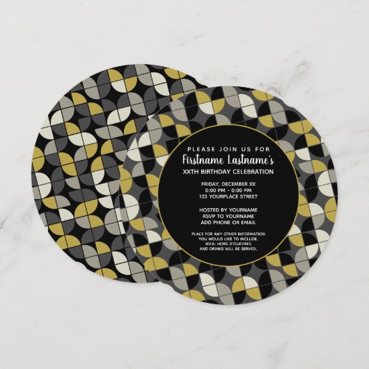 MCM-patroon - zwarte en goudmaffiapartij Kaart (Voorkant / Achterkant)