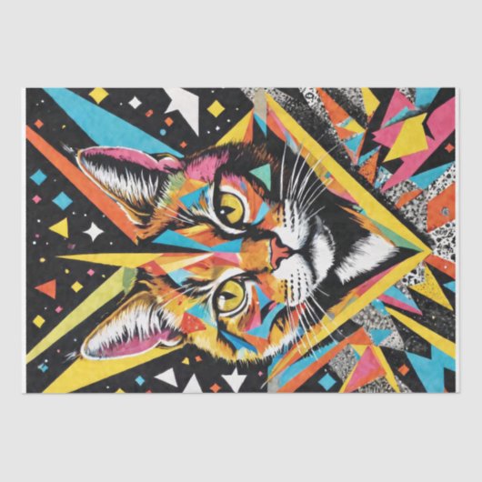 MCM Portret van Cat Decoupage Tissuepapier (Voorkant)