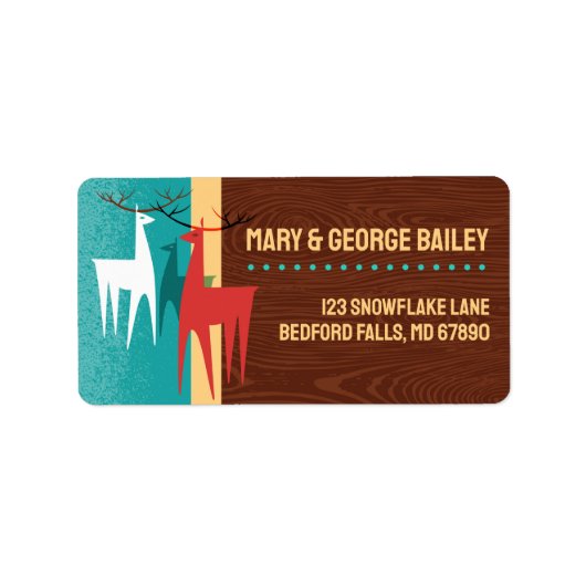 MCM Rendier Christmas Kaart Adresetiketten Etiket (Voorkant)