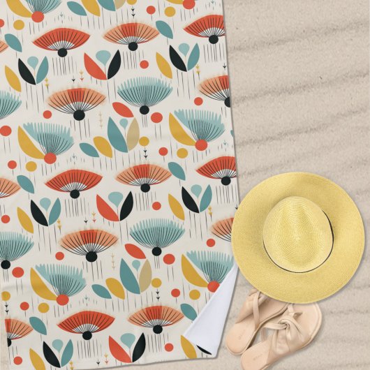 MCM retro botanisch patroon Strandlaken