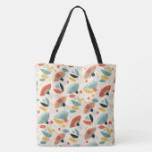 MCM retro botanisch patroon Tote Bag (Achterkant)