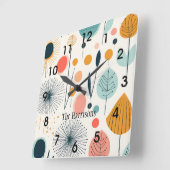 MCM Retro Botanische Wandklok (Hoek)