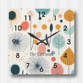 MCM Retro Botanische Wandklok