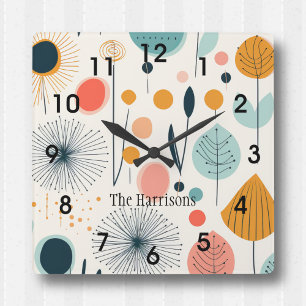 MCM Retro Botanische Wandklok