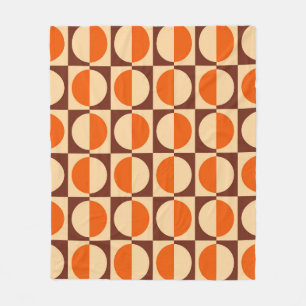 MCM Retro Geometrisch Half Vierkant en Cirkel Patr Fleece Deken