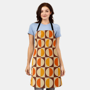 MCM Retro Geometrisch Halfvierkant en Cirkelpatroo Schort