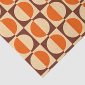 MCM Retro Geometrisch Halfvierkant en Cirkelpatroo Tissuepapier (Detail)