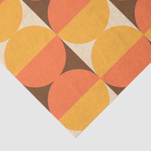 MCM Retro Geometrisch Halfvierkant en Cirkelpatroo Tissuepapier (Detail)