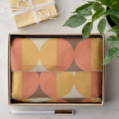 MCM Retro Geometrisch Halfvierkant en Cirkelpatroo Tissuepapier (Geschenk)