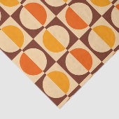 MCM Retro Geometrisch Halfvierkant en Cirkelpatroo Tissuepapier (Detail)