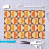 MCM Retro Geometrisch Halfvierkant en Cirkelpatroo Tissuepapier (Craft)