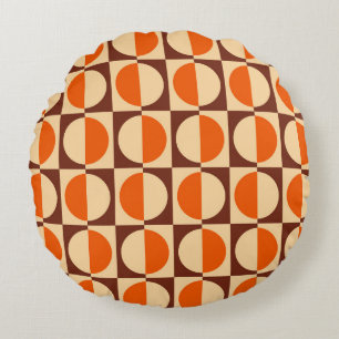 MCM Retro Geometrisch Halve Vierkant en Cirkel Pat Rond Kussen