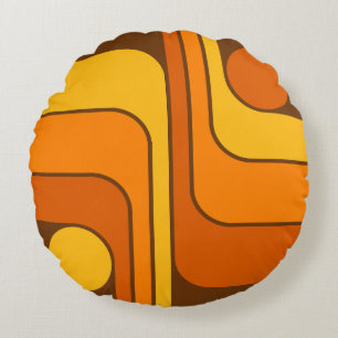 MCM Retro Stijl Geometrisch Ontwerp Jaren 70 Rond Kussen