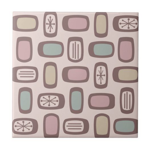 MCM Ronde rechthoeken uit de Mideeuw Roze pasta Tegeltje (Voorkant)