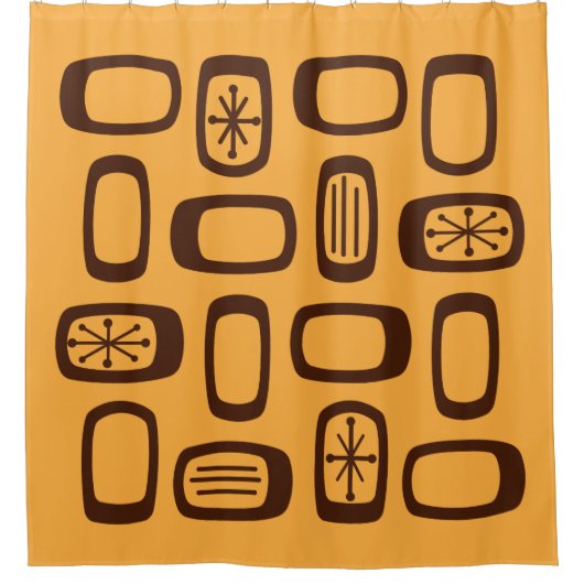 MCM Ronde Sinaasappels middeleeuwse rechthoeken Douchegordijn (Voorkant)