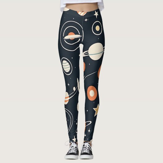 MCM Space Age Planeten en Sterren Leggings (Voorkant)