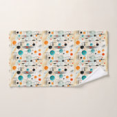 MCM Space Age Retro Patroon Blauw Rood Geel Bad Handdoek (Handdoek)