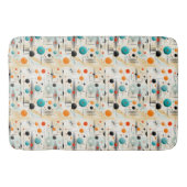 MCM Space Age Retro Patroon Blauw Rood Geel Badmat (Voorkant)