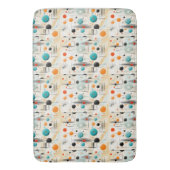 MCM Space Age Retro Patroon Blauw Rood Geel Badmat (Voorkant Verticaal)